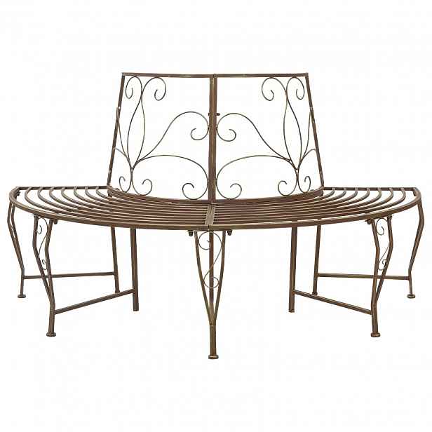 vidaXL Stromová lavička 4 -místná 160 x 80 x 89 cm steel Antická hnědá