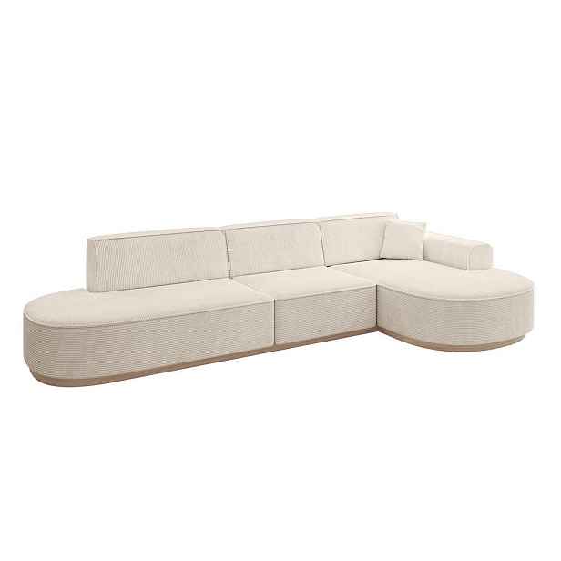 ALTDECOR ROHOVÁ SEDAČKA s otomanem, pravá MARI-L2-v1 328x171x83 Béžová Manšestr
