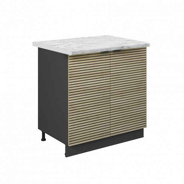 Vicco SPODNÍ SKŘÍŇKA KUCHYŇSKÉ LINKY Fame-Line, Dubový panel/Antracit, 80 cm pracovná doska Mramor