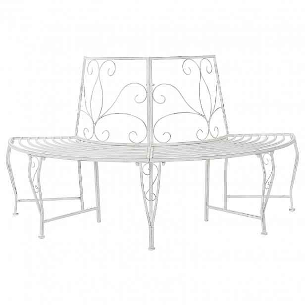 vidaXL Stromová lavička 4 -místná 160 x 80 x 89 cm steel Antická bílá