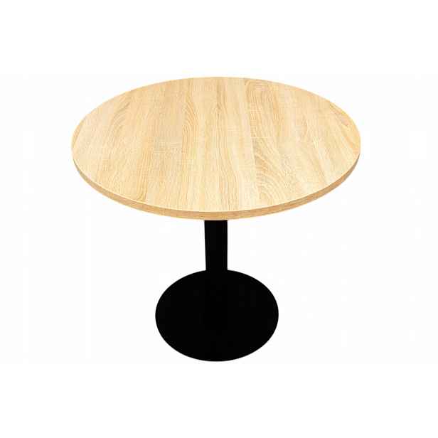 Kávový stolek kulatý 80 cm, deska dub sonoma 25 mm do restaurace