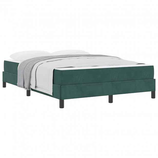 vidaXL Postel s boxspringem s matrací Tmavě zelená 140 x 190 cm textil