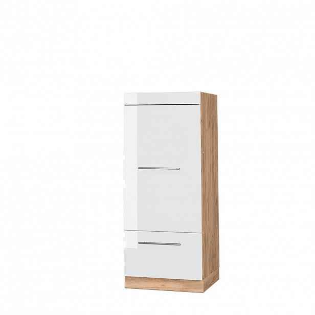 Vicco VYSOKÁ SKŘÍŇ Fame-Line, Bílá vysoký lesk/Zlatý mocný dub, 60 cm