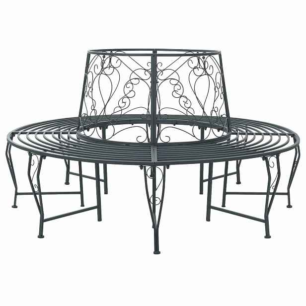 vidaXL Stromová lavička 8 -místná Ø 160 x 89 cm steel Stříbrně šedá