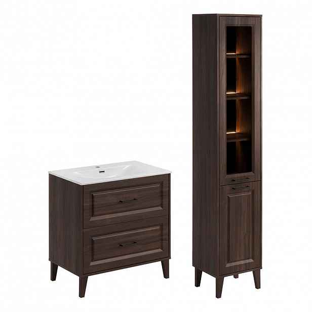 Petits-meubles KOUPELNOVÝ NÁBYTEK 81cm Moka 2er-Set Dřevo