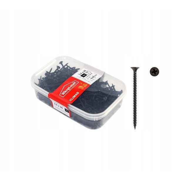 Šrouby 3,5 x 45 mm balení 1 kg černé fosfátované