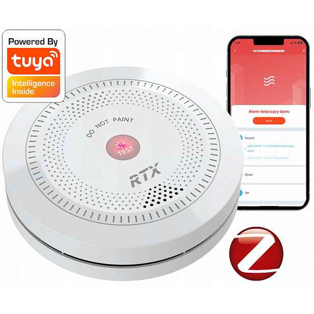 Detektor kouře Rtx Tuya ZigBee #certifikát Dbi Ce En DoP CoCP