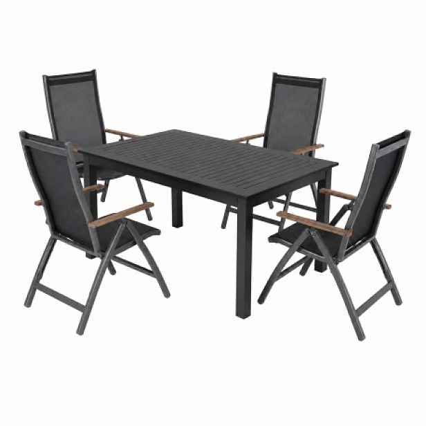 Doppler EXPERT antracit Wood Plus - zahradní souprava polohovací 4+1