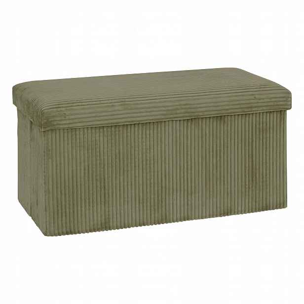 Dvojitá skládací puf Arum z manšestru 76 x 38 x 38 cm, khaki