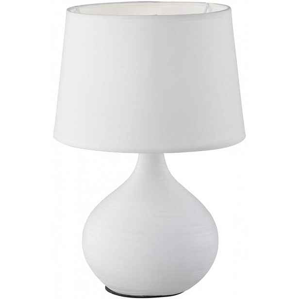 Stolní lampa, keramika, E14, bílá, 20 x 20 x 29 cm