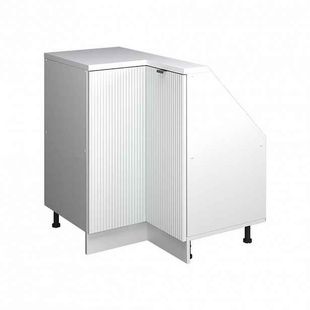 Vicco ŠIKMÁ SKŘÍŇ ROHOVÁ SKŘÍŇKA Rion Bílé zvlnění 75.6 x 81.6 cm s 1 dveřmi