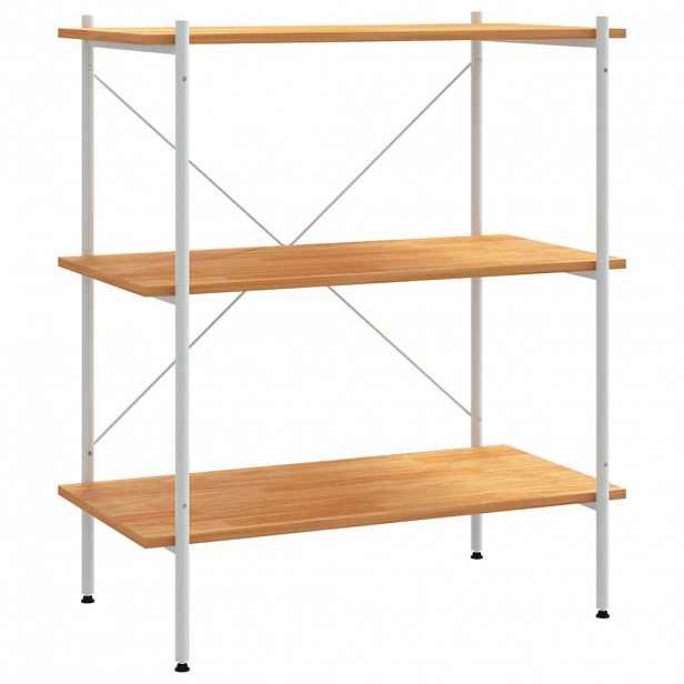 vidaXL Policový regál se 3 policemi bílý a dub 80 x 40 x 92 cm