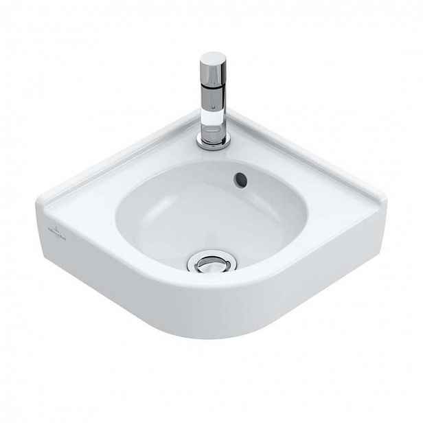 Villeroy & Boch O.novo - Umývátko rohové 32x32 cm, s přepadem, 1 otvor pro baterii, alpská bílá 73103201
