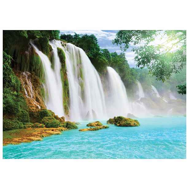 Vliesová fototapeta Vodopády snů s tropickou zelení 350x250 lepidlo