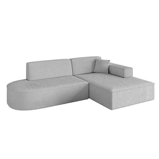 ALTDECOR ROHOVÁ SEDAČKA s otomanem, pravá IREA-L1-v4 232x165x77 Světle šedá Buklé