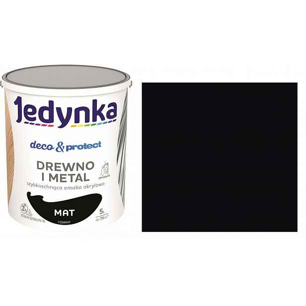 Jedynka Rychleschnoucí Akrylová Smaltovaná Hmota 5 L Černá Matná Dřevo A Kov