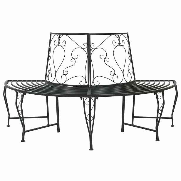 vidaXL Stromová lavička 4 -místná 160 x 80 x 89 cm steel Černá