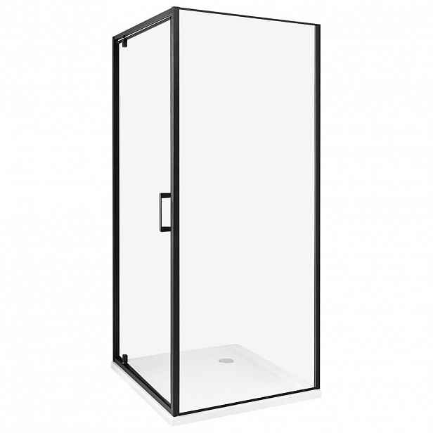 Beliani SPRCHOVÝ KOUT 80/80/185 cm Černý Darli