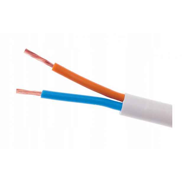 Elektrický kabel H03VV-F Omy 2x1mm2 300V Elektrokabel bílý 100 m