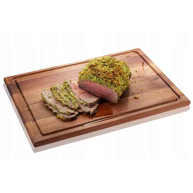 Krájecí prkénko Gefu Enno ořech 44x30 cm s drážkou na šťávu, oboustranné