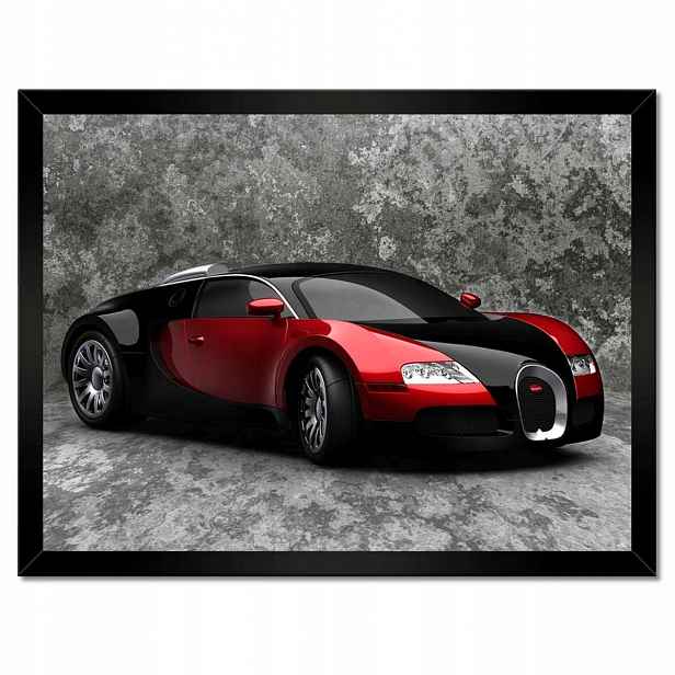 Plakáty v rámu 40x30 Bugatti Veyron Červená