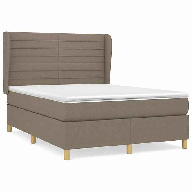 vidaXL Box spring postel s matrací taupe 140x190 cm textil