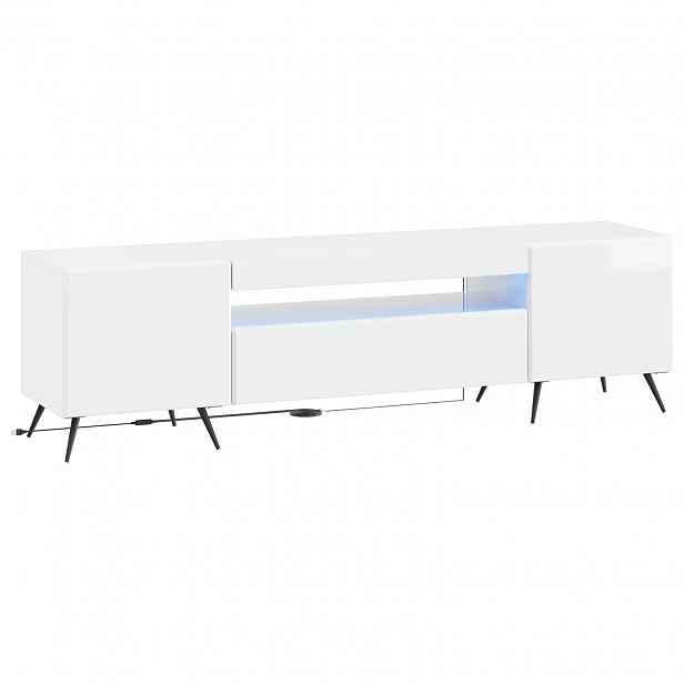 vidaXL LED TV skříň Bílá s vysokým leskem Kompozitní dřevo