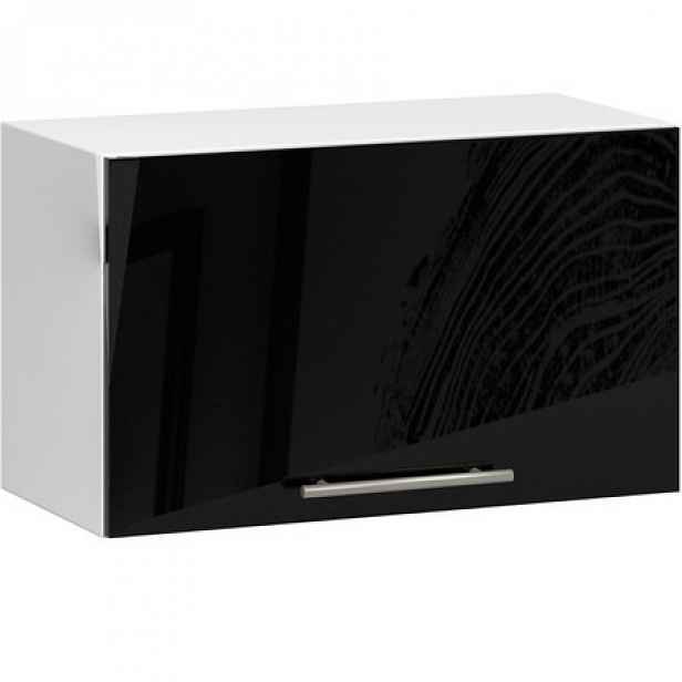 Kuchyňská skříňka OLIVIA W60OK - bílá/černý lesk