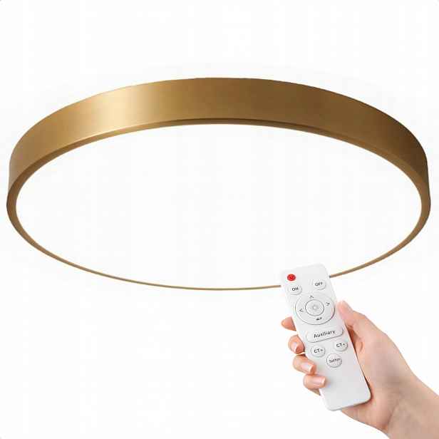 Kulatá Zlatá Stropní Lampa 60 CM Stropní Svítidlo Moderní 3 Barvy Led Do Obývacího Pokoje