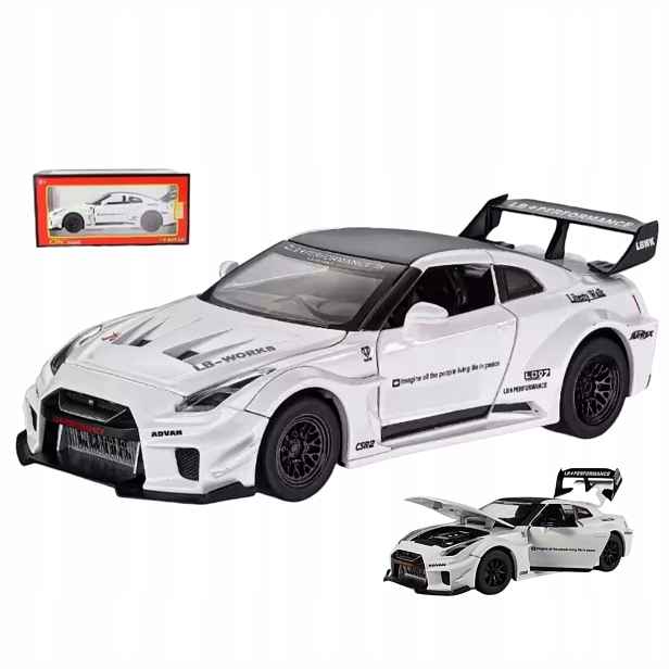 Model automobilového boxu Nissan Gtr Gt-r R35 v měřítku 1:32 Led, zvuk motoru