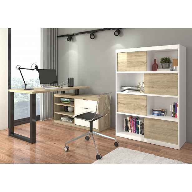 PC stůl s šuplíky Marki II, černá / artisan HELCEL