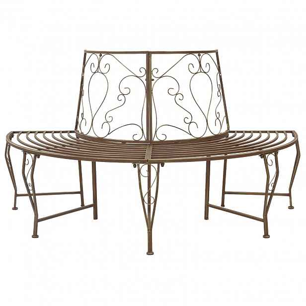 vidaXL Stromová lavička 4 -místná 160 x 80 x 89 cm steel Antická hnědá