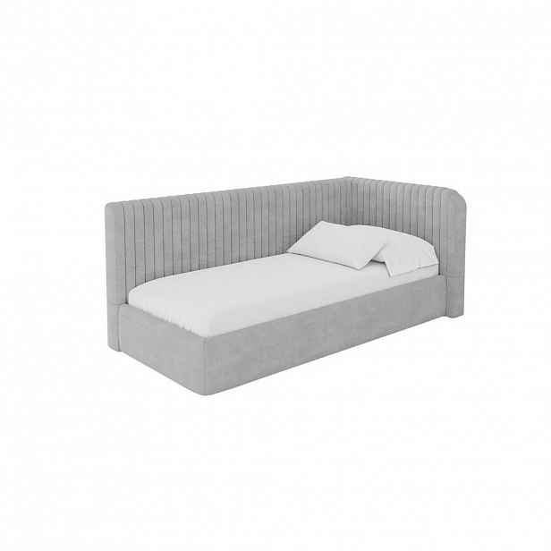 ALTDECOR JEDNOLŮŽKOVÁ POSTEL pro mládež s úložným prostorem, vlevo - AURY 80x200 šedá