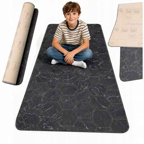 Koberec Běhoun 80x100 Pvc podložka voděodolná, vzor linolea obšitý