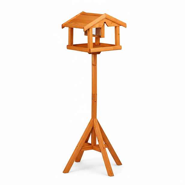 Relaxdays KRMÍTKO Oranžové jedlové dřevo se stojanem 117 cm