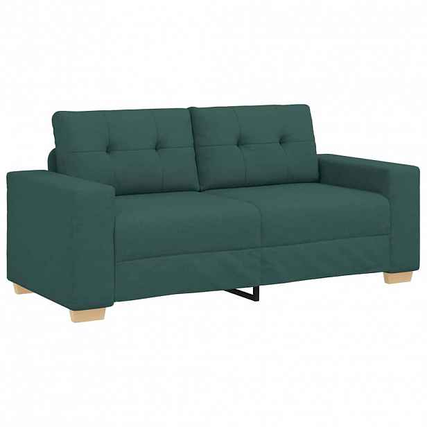 vidaXL Dvousedák tmavě zelená 180 x 77 x 82 cm látka