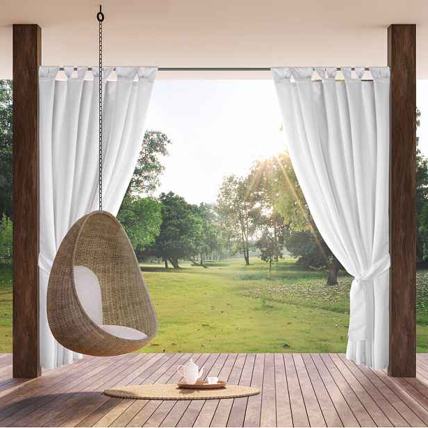 ArtFir Závěs na terasu GARDEN 2 PU | bílá 155 x 220 cm