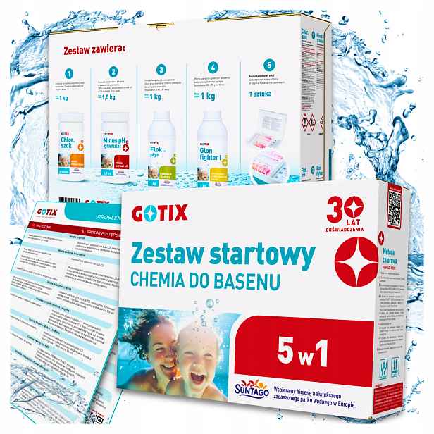 Chemie do bazénu Chlor do bazénu Startovací Sada bazénové chemie 7v1