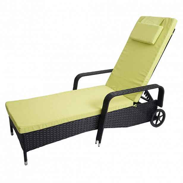 MCW POLY-RATTAN LEHÁTKO Antracit, světle zelená