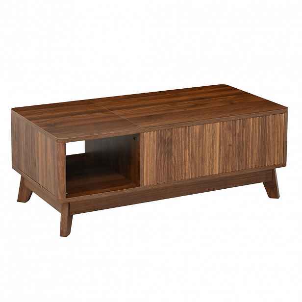 Modfu KONFERENČNÍ stolek z MDF 95x48x50 cm ořechová s výškově nastavitelnou deskou a úložným prostorem