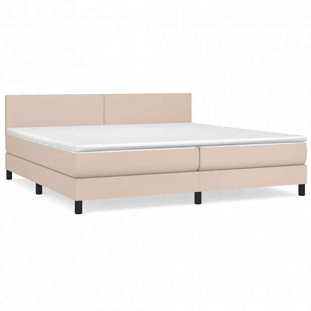 vidaXL Box spring postel s matrací cappuccino 200 x 200 cm umělá kůže