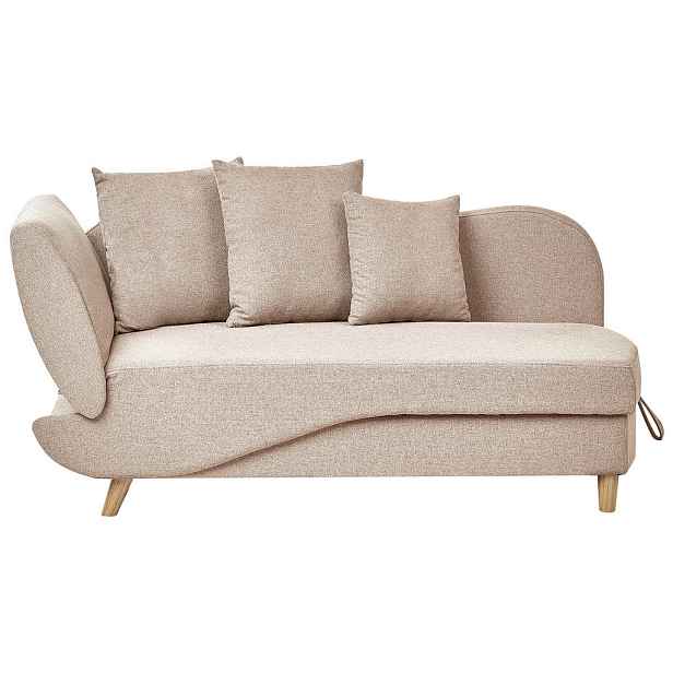 Beliani ČALOUNĚNÉ lehátko chaise longue levostranné Hnědé Meri