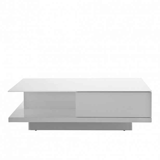 Livetastic KONFERENČNÍ STOLEK, vysoce lesklá bílá, sklo, kompozitní dřevo, 120/60/36 cm