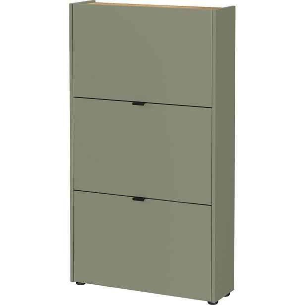 Šalvějově zelený výklopný botník 71x127x22 cm Ameca – Germania
