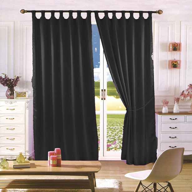 TP Saténové závěsy Home Art -150x180 - 2 kusy Černé