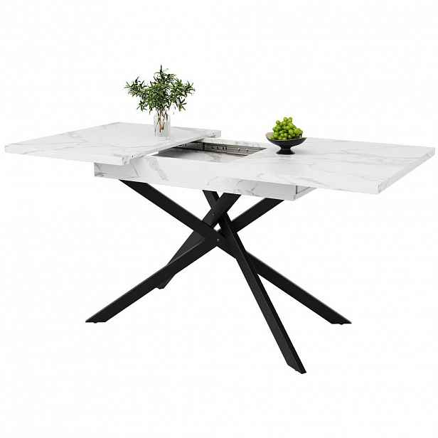 Urban Meuble JÍDELNÍ STŮL rozkládací bílý 160/80/76,5 cm