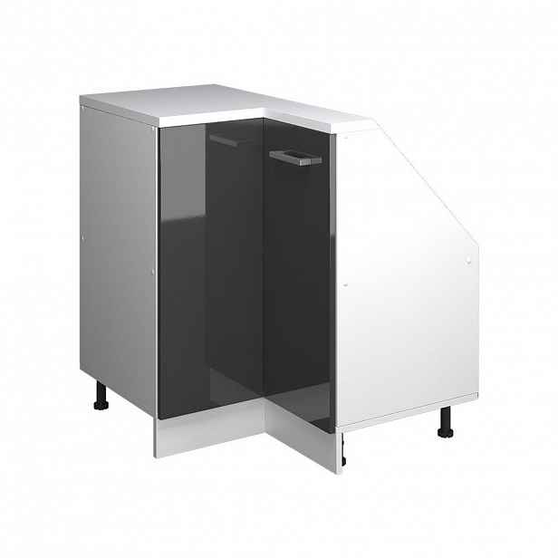 Vicco ŠIKMÁ SKŘÍŇ ROHOVÁ SKŘÍŇKA Rion Antracitový vysoký lesk 75.6 x 81.6 cm s 1 dveřmi