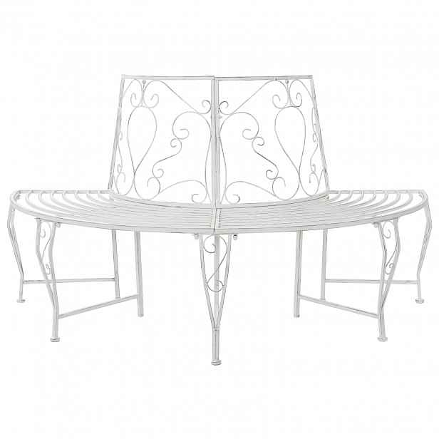 vidaXL Stromová lavička 4 -místná 160 x 80 x 89 cm steel Antická bílá