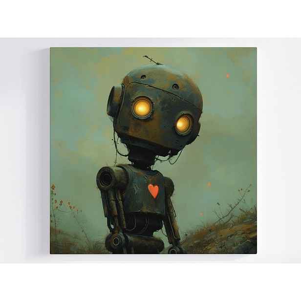 Obraz Na Plátně Plátno Robot Android Stroj Srdce Láska Pocit 50x50
