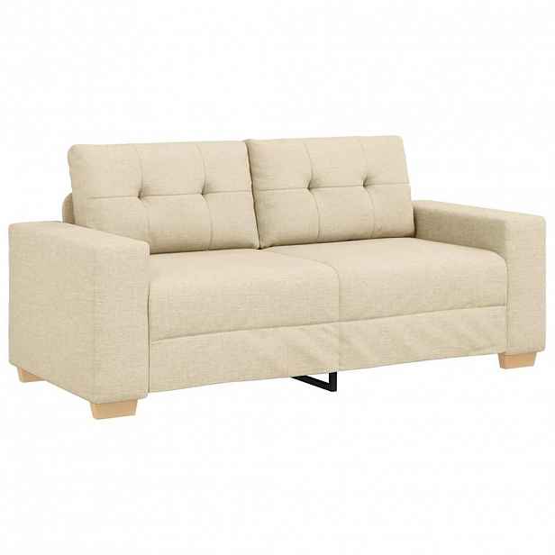 vidaXL Dvousedák krémový 180 x 77 x 82 cm látkový